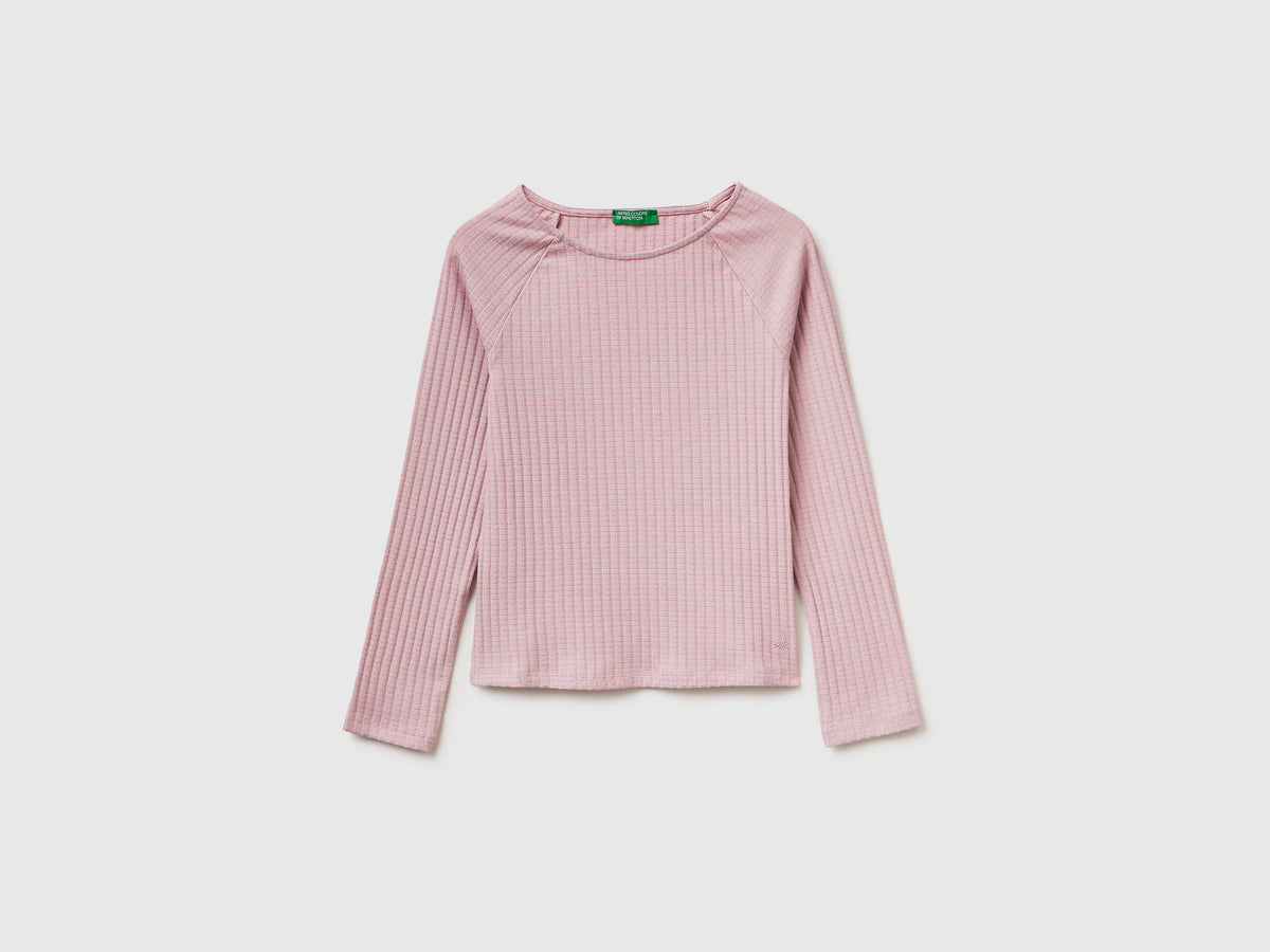 T-shirt canelada com decote à barco - ucb_image_FS
