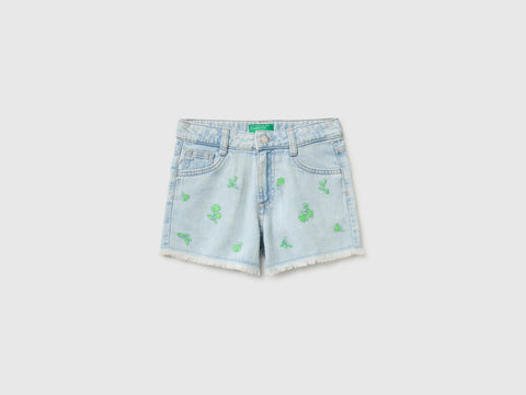 Denim shorts with little flowers - ucb_image_FS