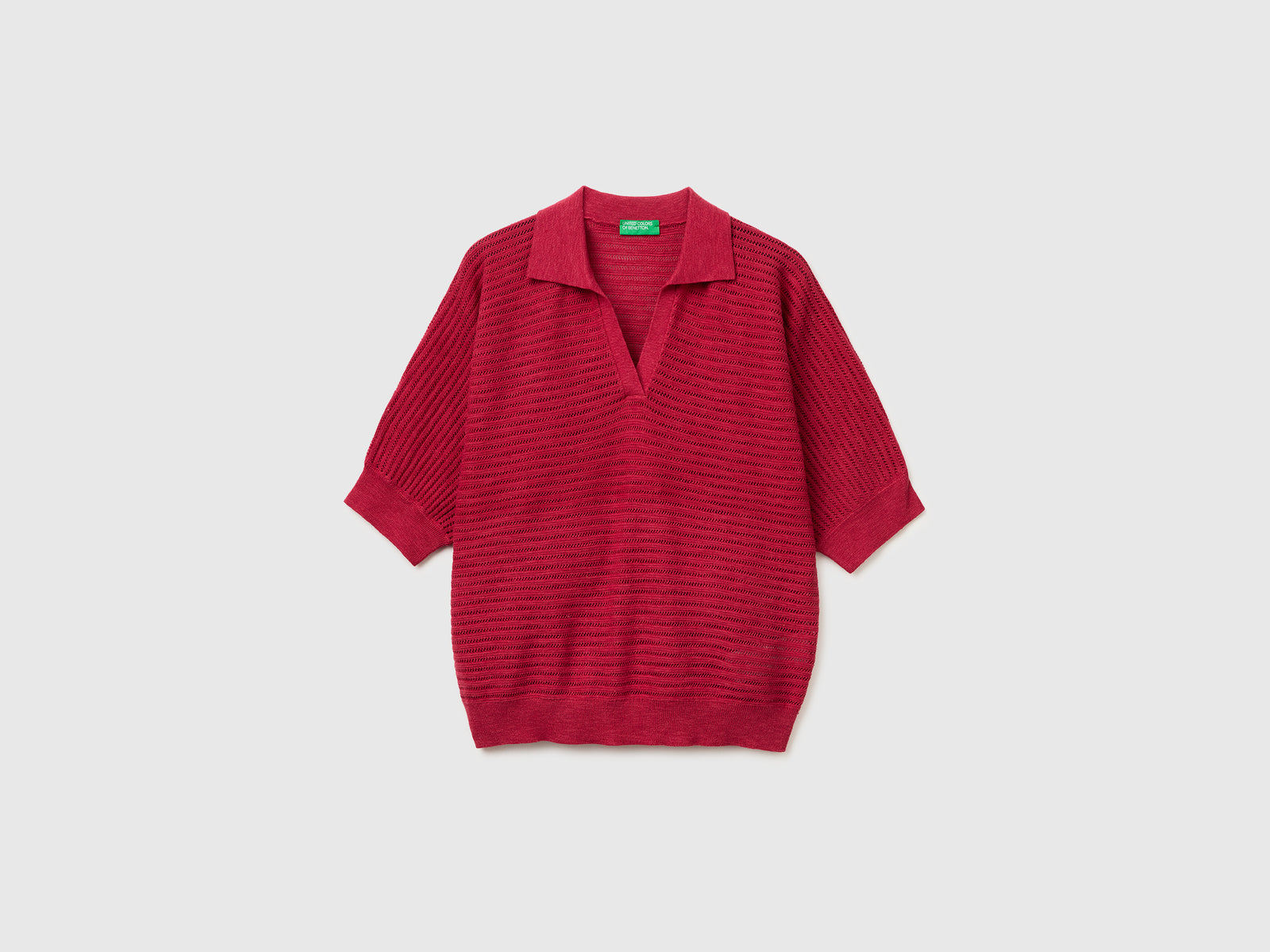 Perforated polo shirt in linen blend - ucb_image_FS