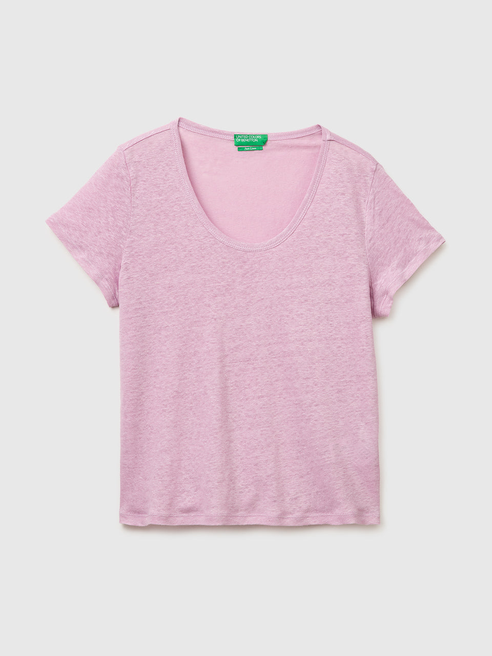 T-shirt de gola redonda em linho puro - ucb_image_FS