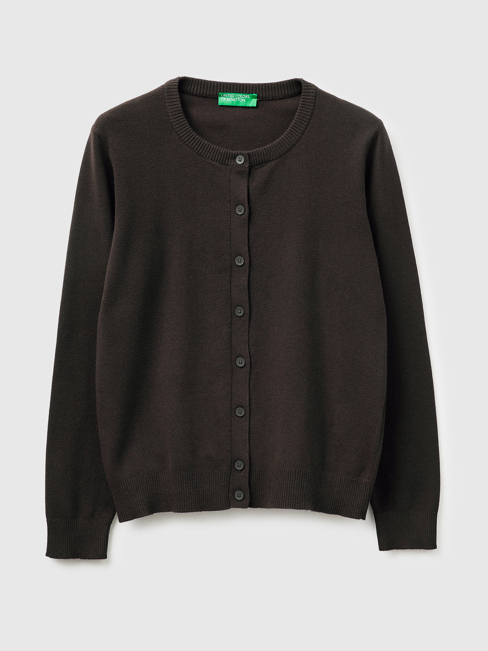 Brown cardigan in tricot cotton - ucb_image_FS