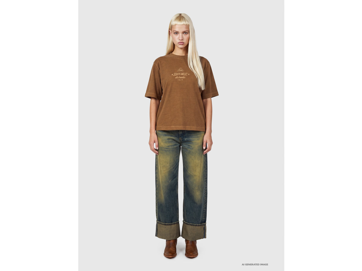 Jeans wide cropped fit efeito vintage - ucb_image_FY