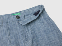 Shorts às riscas em chambray - ucb_image_DS1