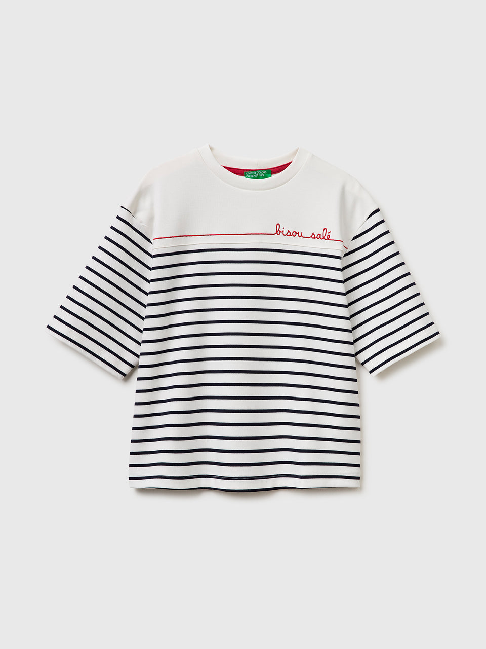 T-shirt às riscas marinière com bordado - ucb_image_FS