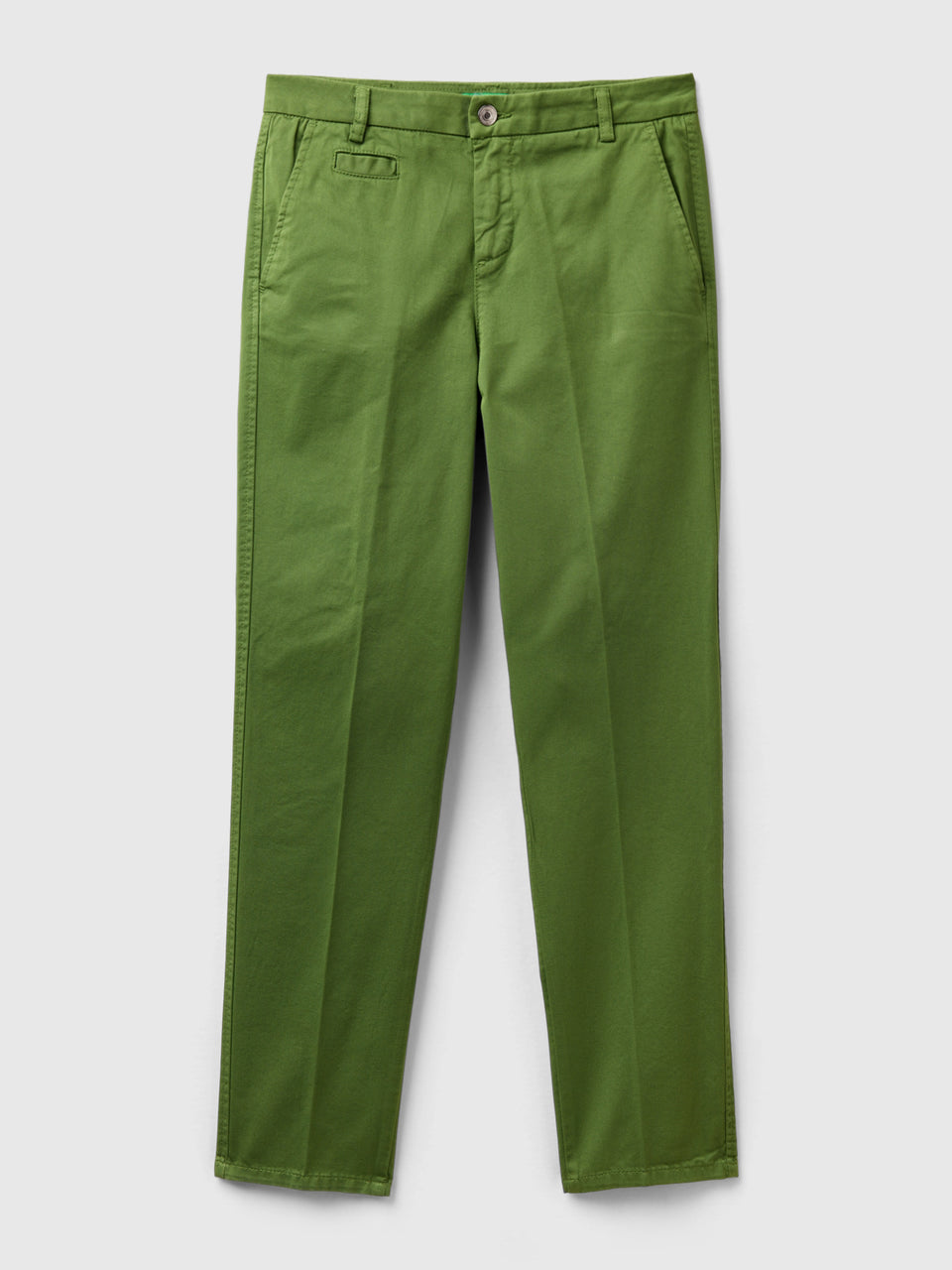 Chinos slim fit em algodão verde militar - ucb_image_FS