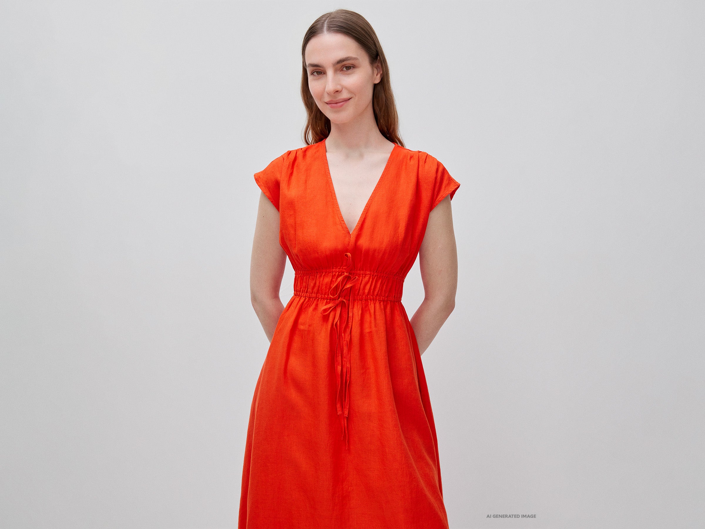 Vestido evasé em linho puro - ucb_image_F