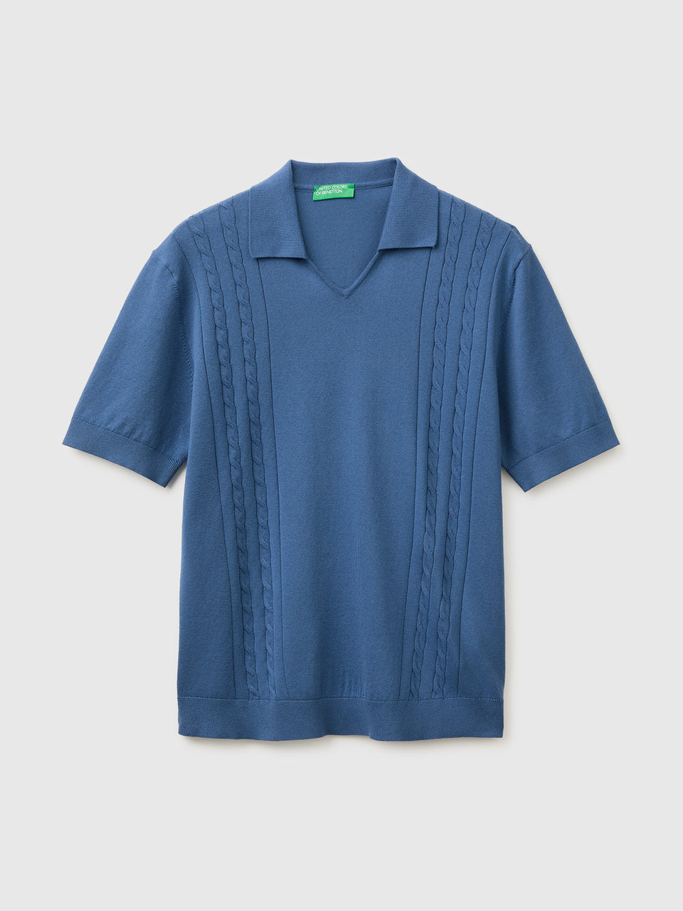Knitted polo shirt with cables - ucb_image_FS