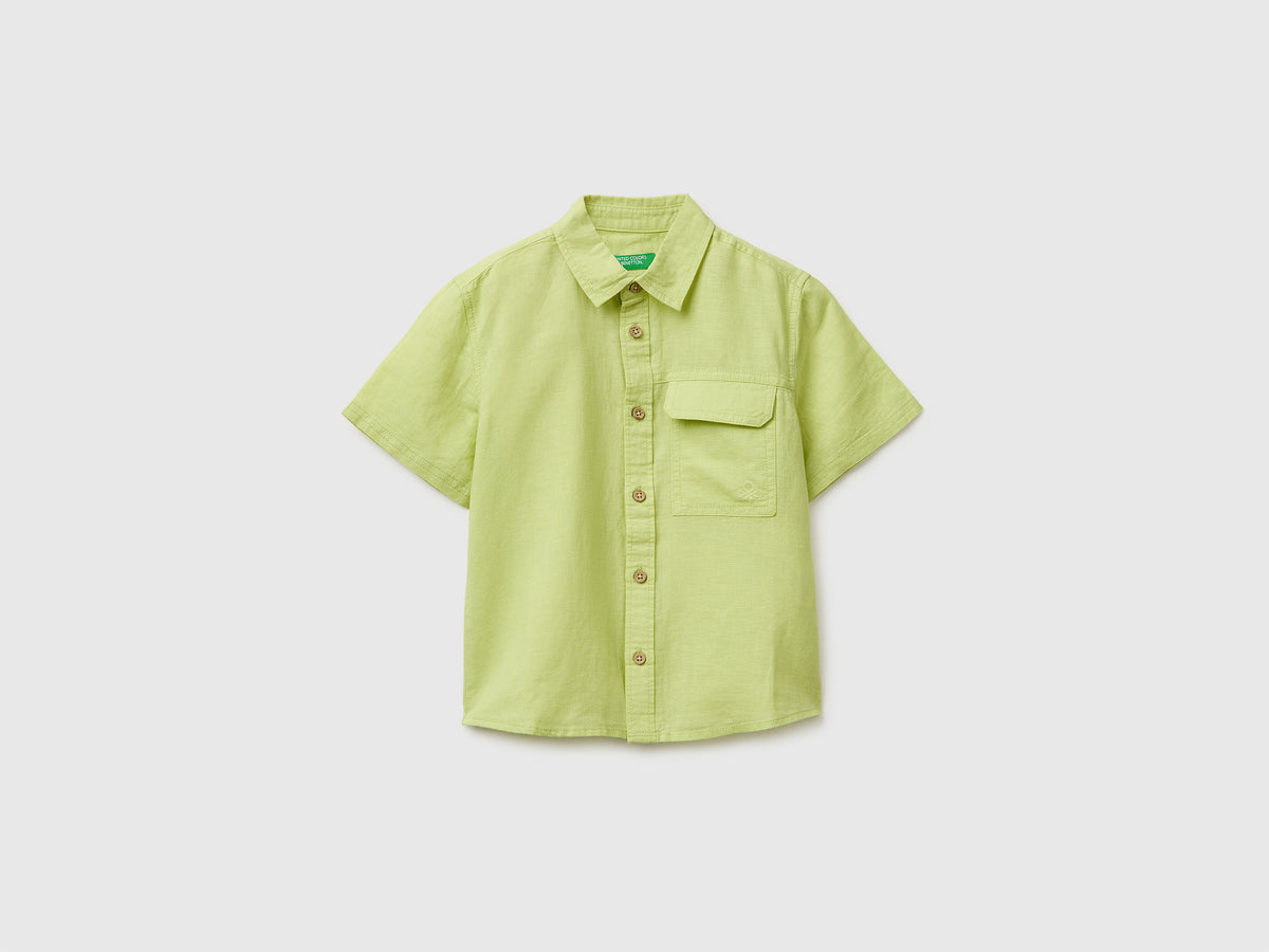 Short-sleeved linen blend shirt - ucb_image_FS
