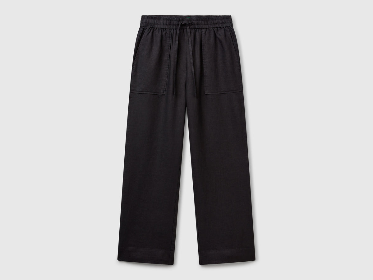 Trousers in pure linen with elastic - ucb_image_FS