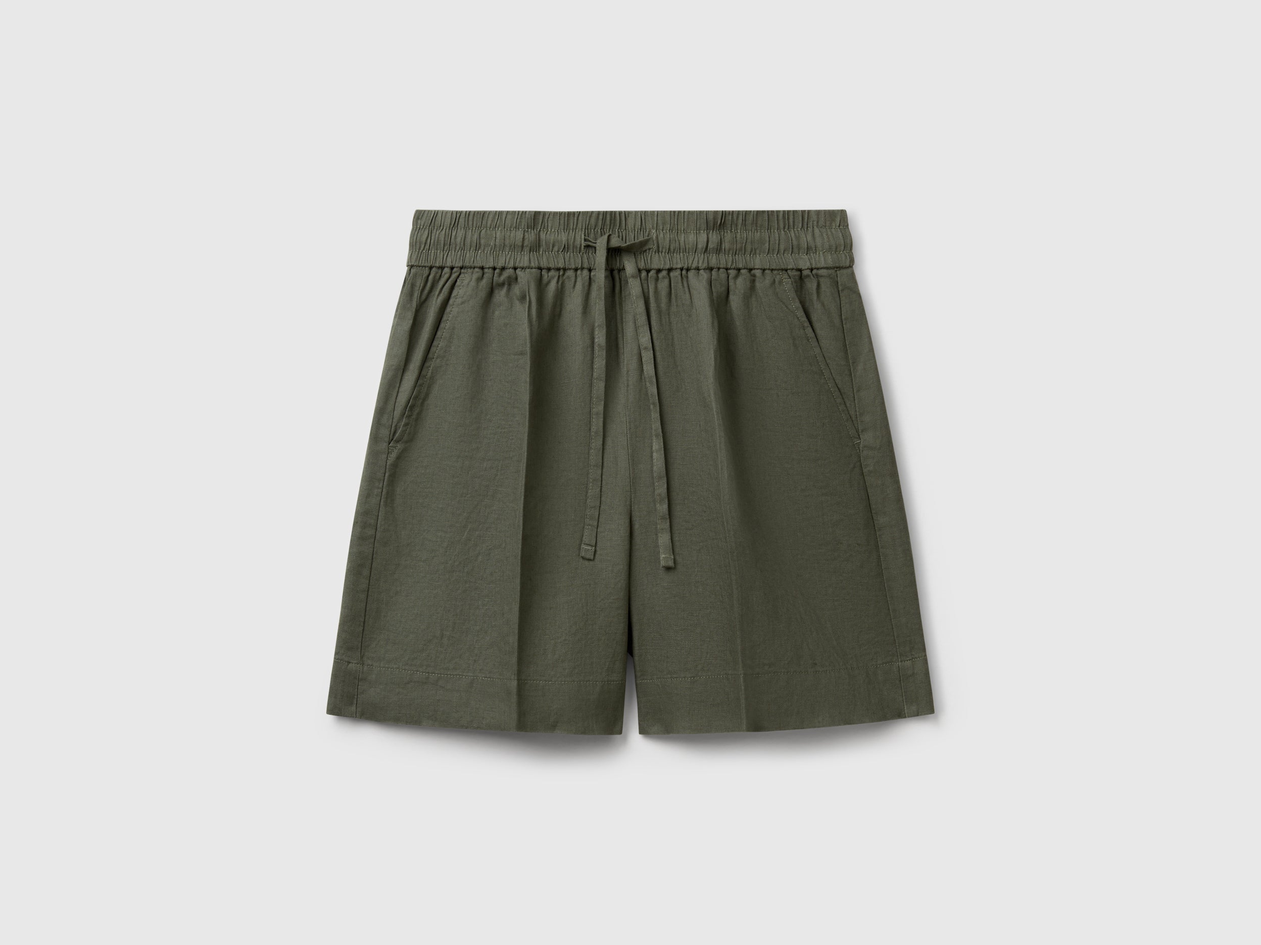 Shorts em linho puro com cordão de ajuste - ucb_image_FS