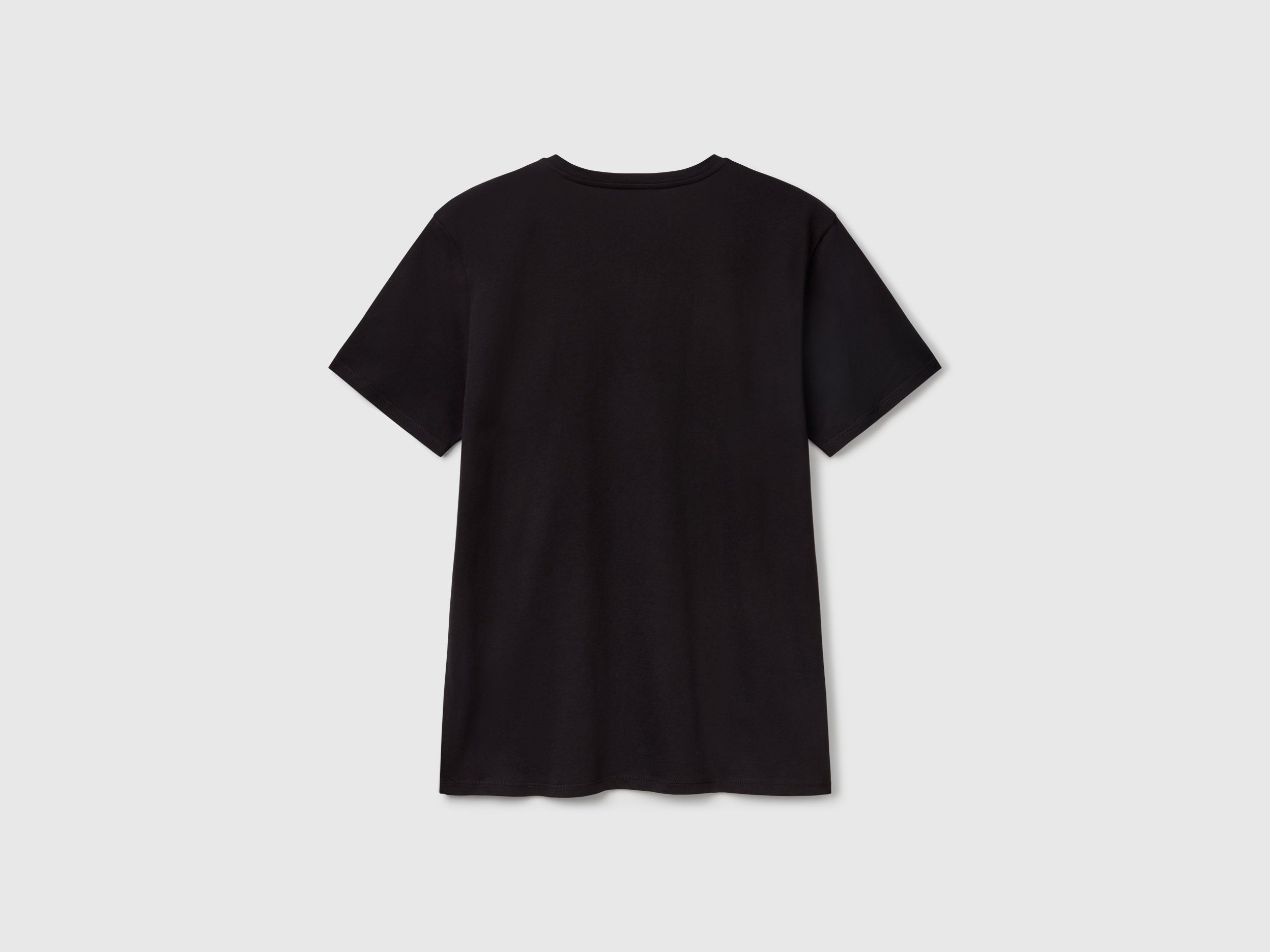 T-shirt com decote em V em algodão de fibra longa - ucb_image_BS