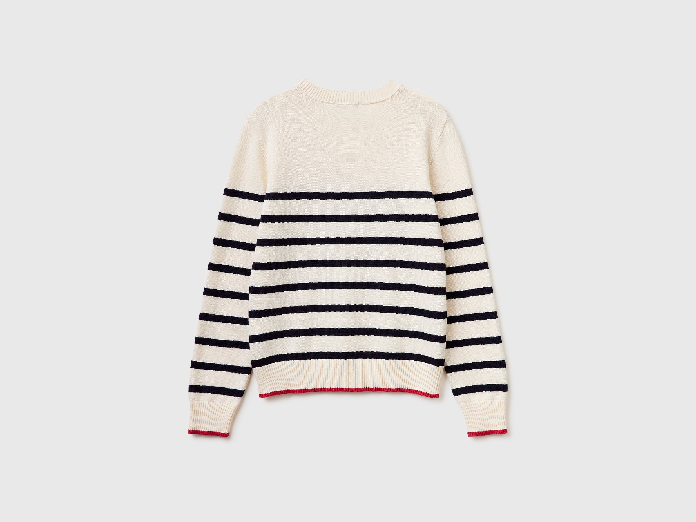 Striped sweater with embroidered writing - ucb_image_BS