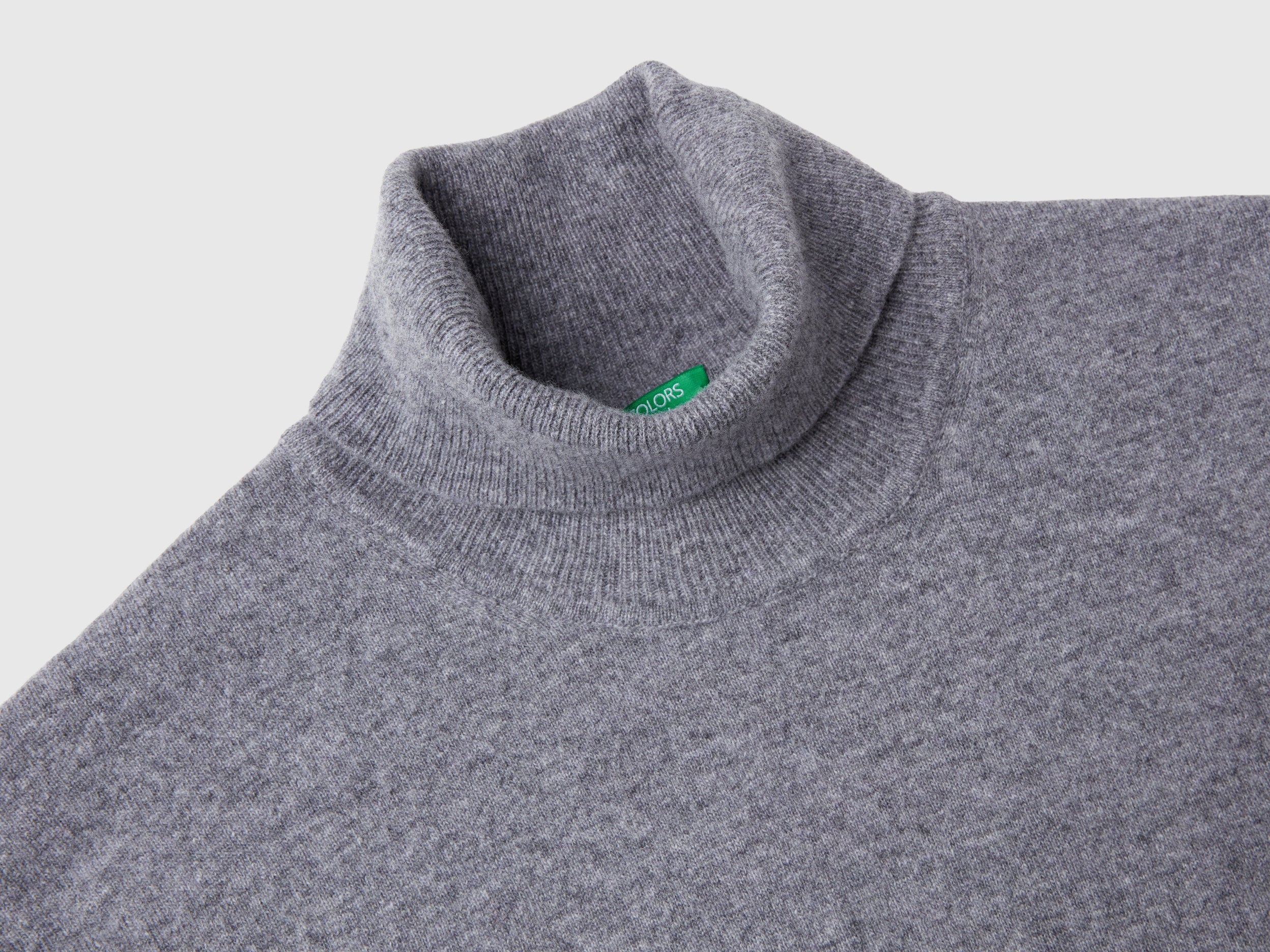 Gray turtleneck in pure Merino wool - ucb_image_DS1