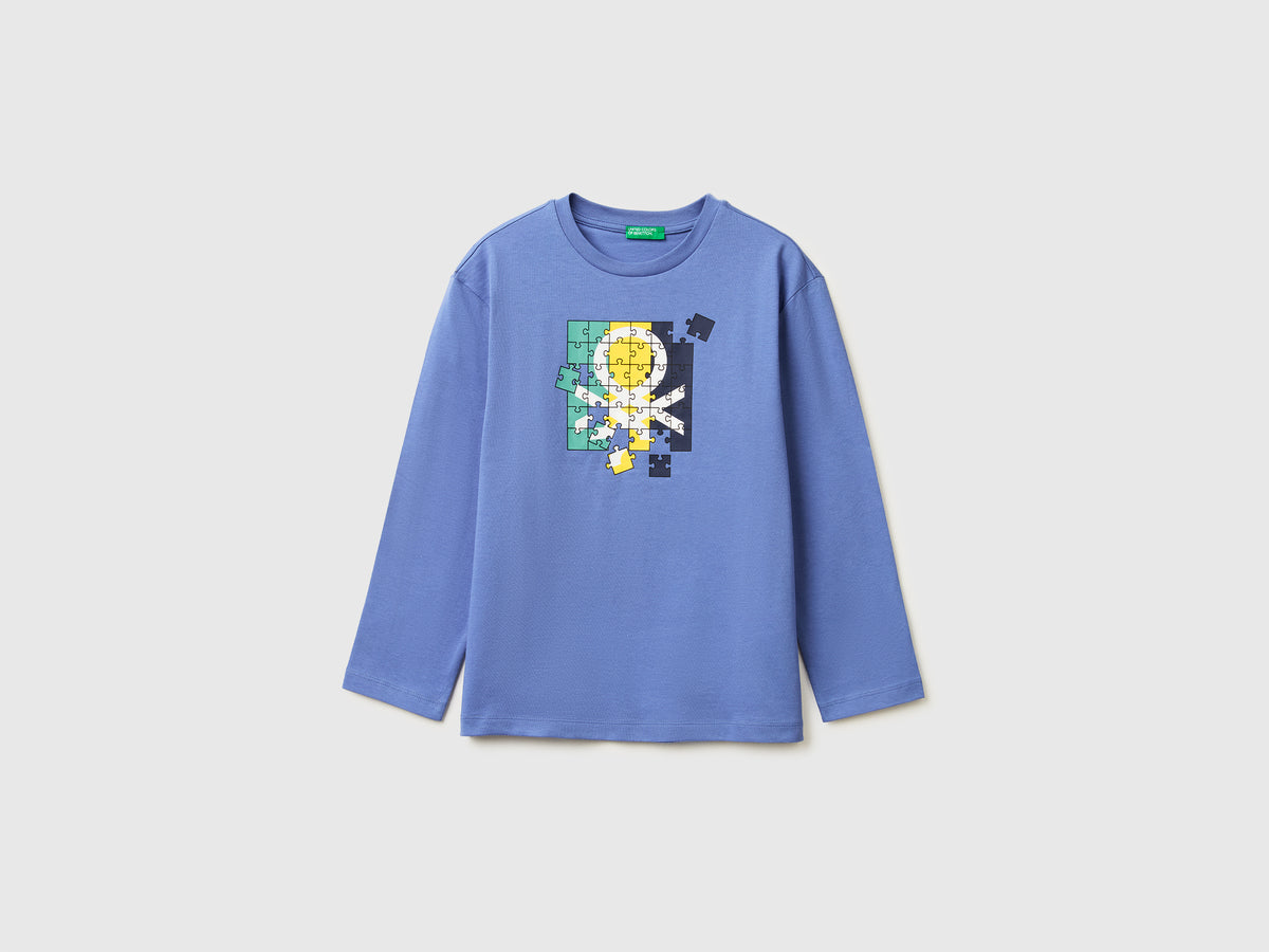 T-shirt com estampa logótipo em algodão orgânico - ucb_image_FS