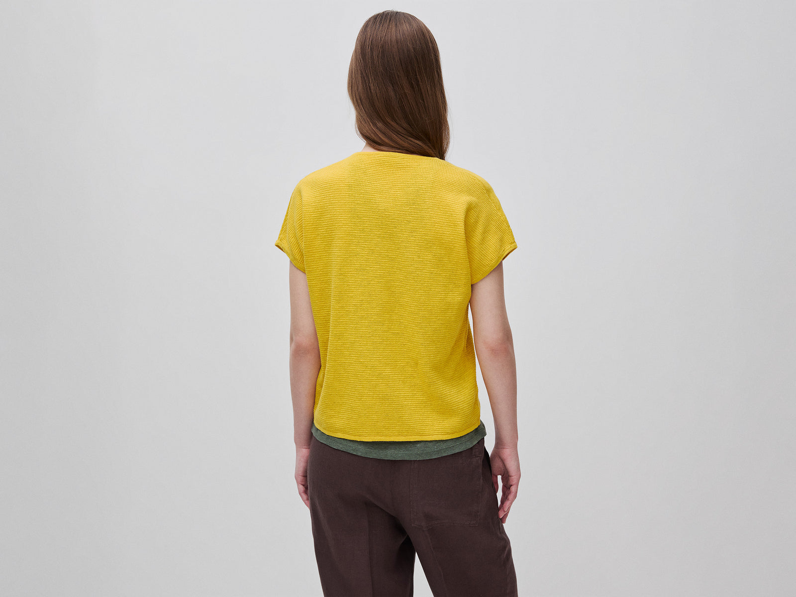 Camisola decote em V em mistura de linho - ucb_image_B