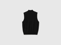 Camisola de gola alta sem mangas em mistura de lã ultraligeira - ucb_image_BS