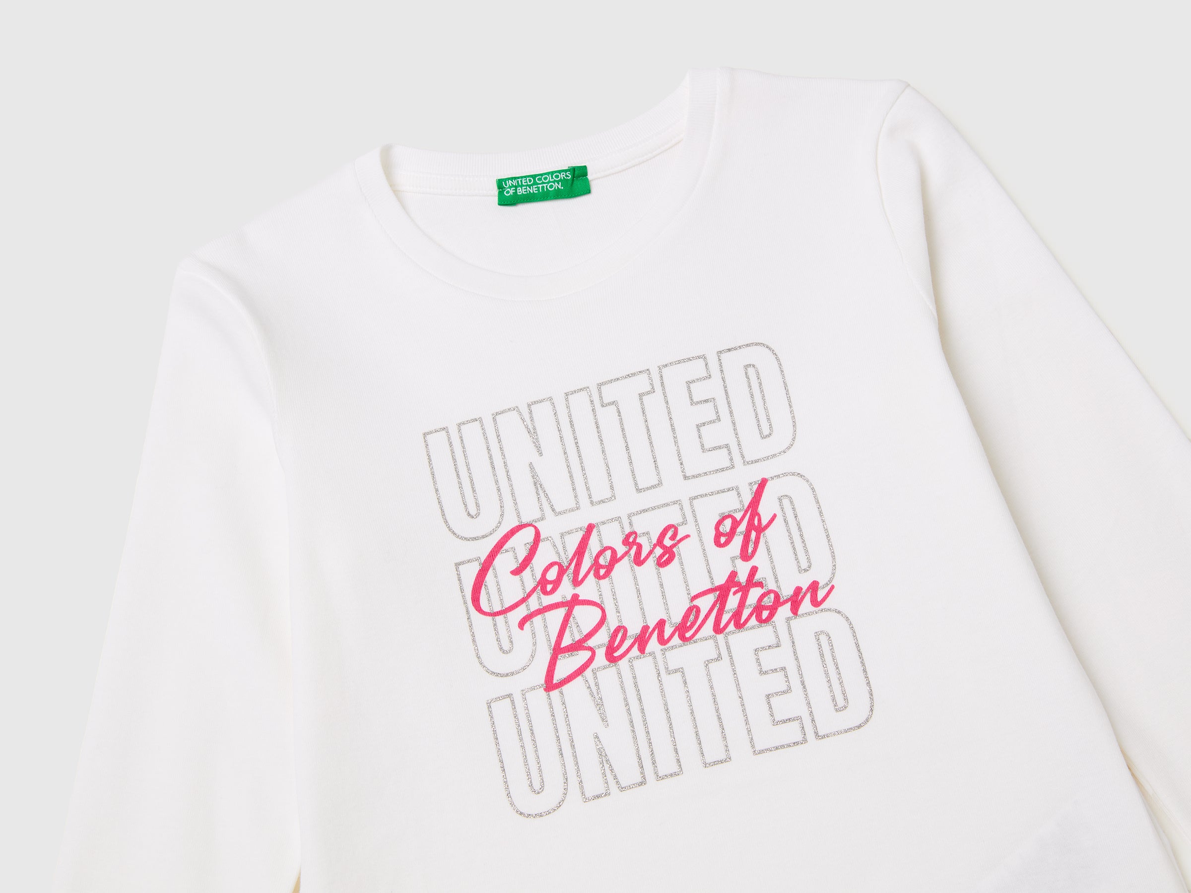 T-shirt with glittery logo in organic cotton - ucb_image_DS1