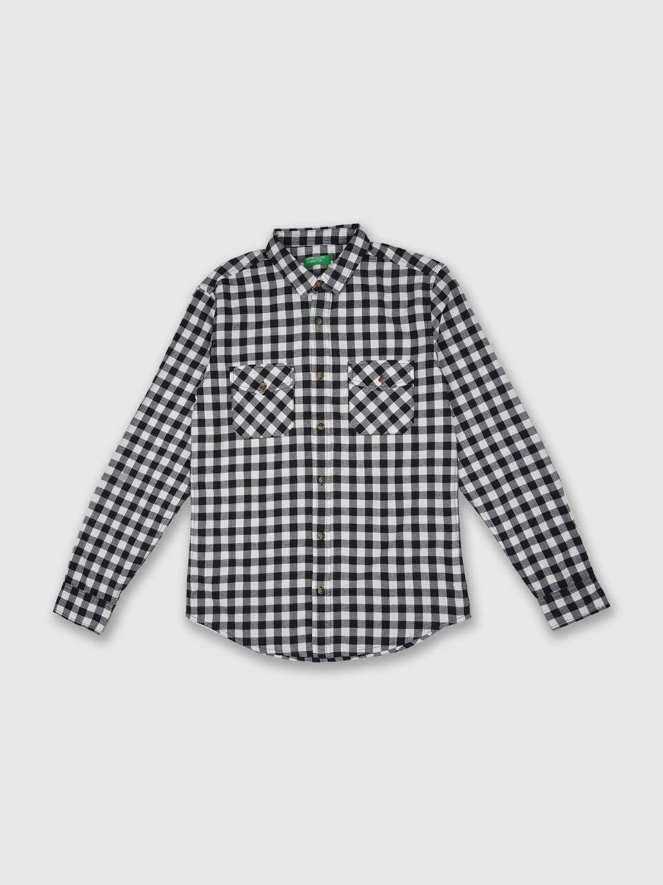 Fill Sleeve Utility Gingham Flannel Shirt image number 1
