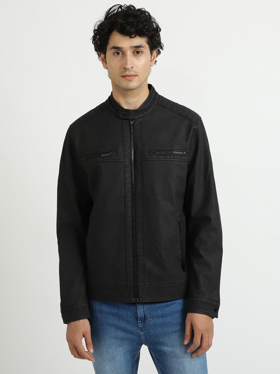 PU BIKER STYLE JACKET image number null