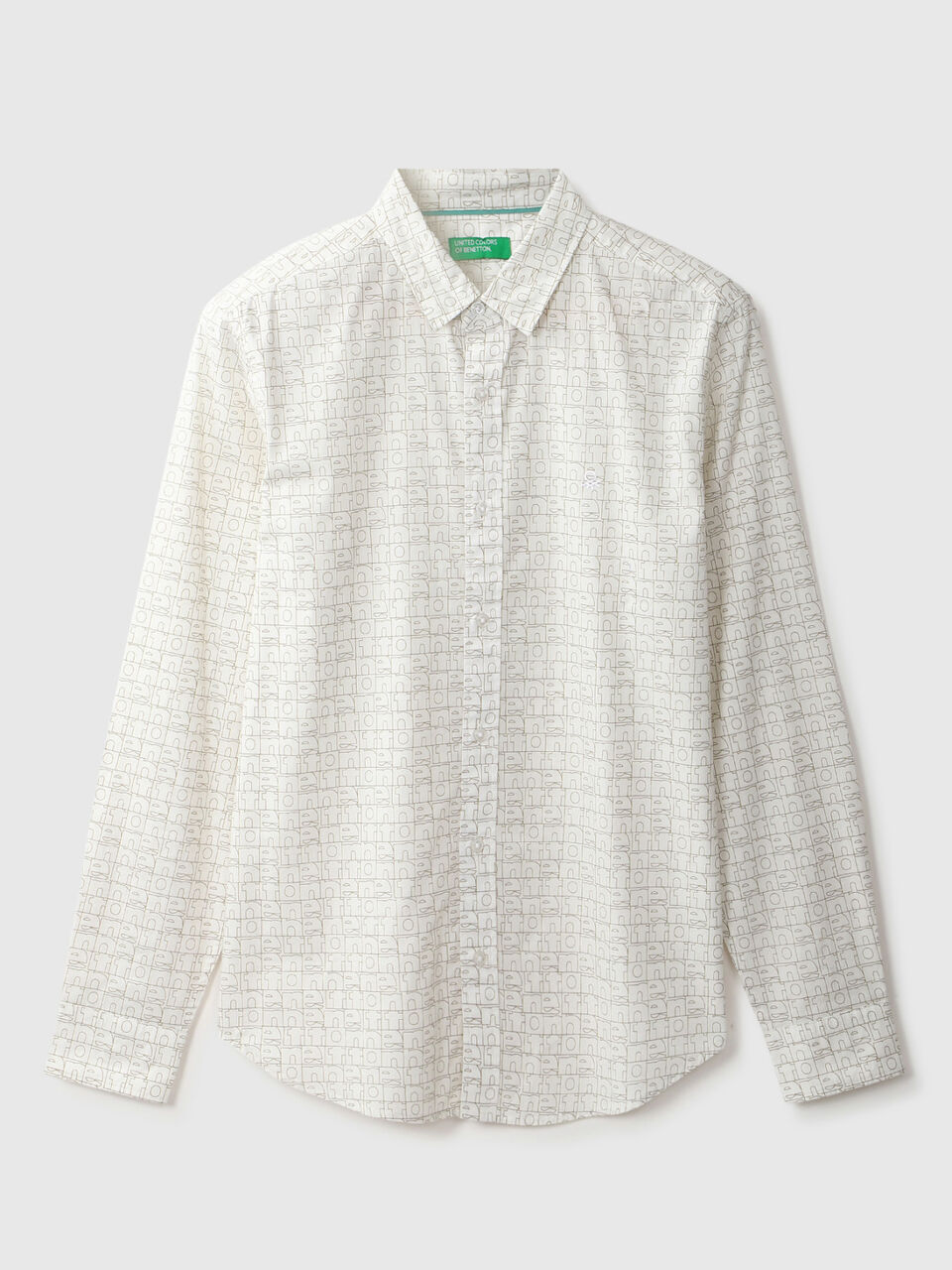 Full Sleeve Poplin Alphabet Motif Print Shirt image number 1