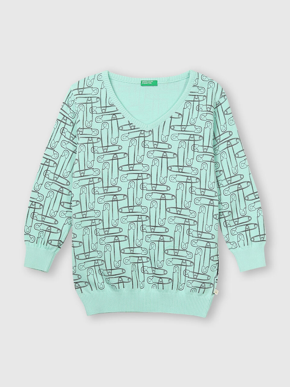 Pure Cotton Tricot Top with V-Neck image number 1