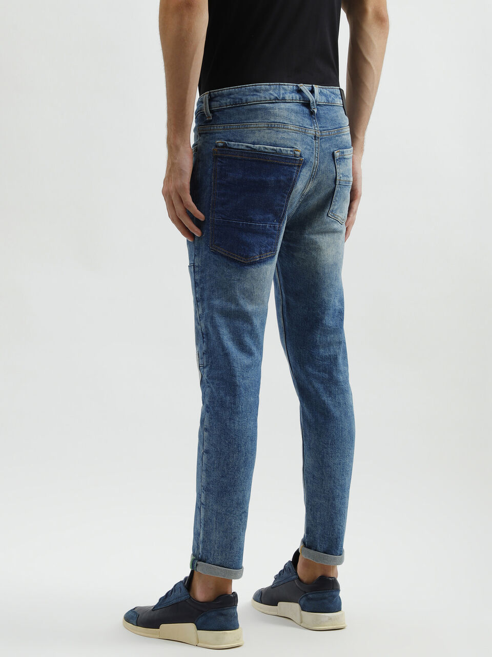 Low Crotch Patch Work Denim image number null
