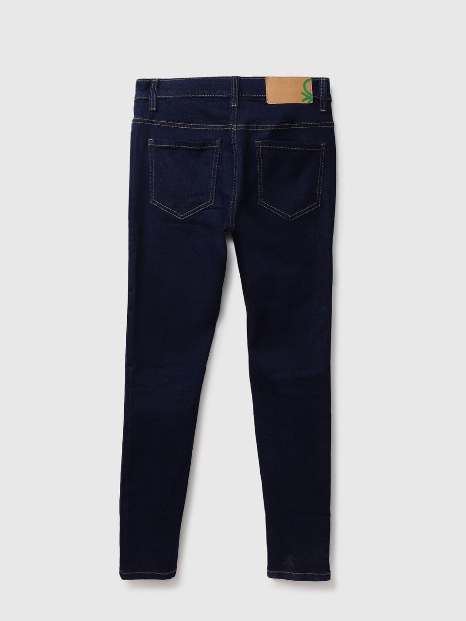 MIDWAIST FITTED DENIM WITH FRONT SLIT-BL image number 2