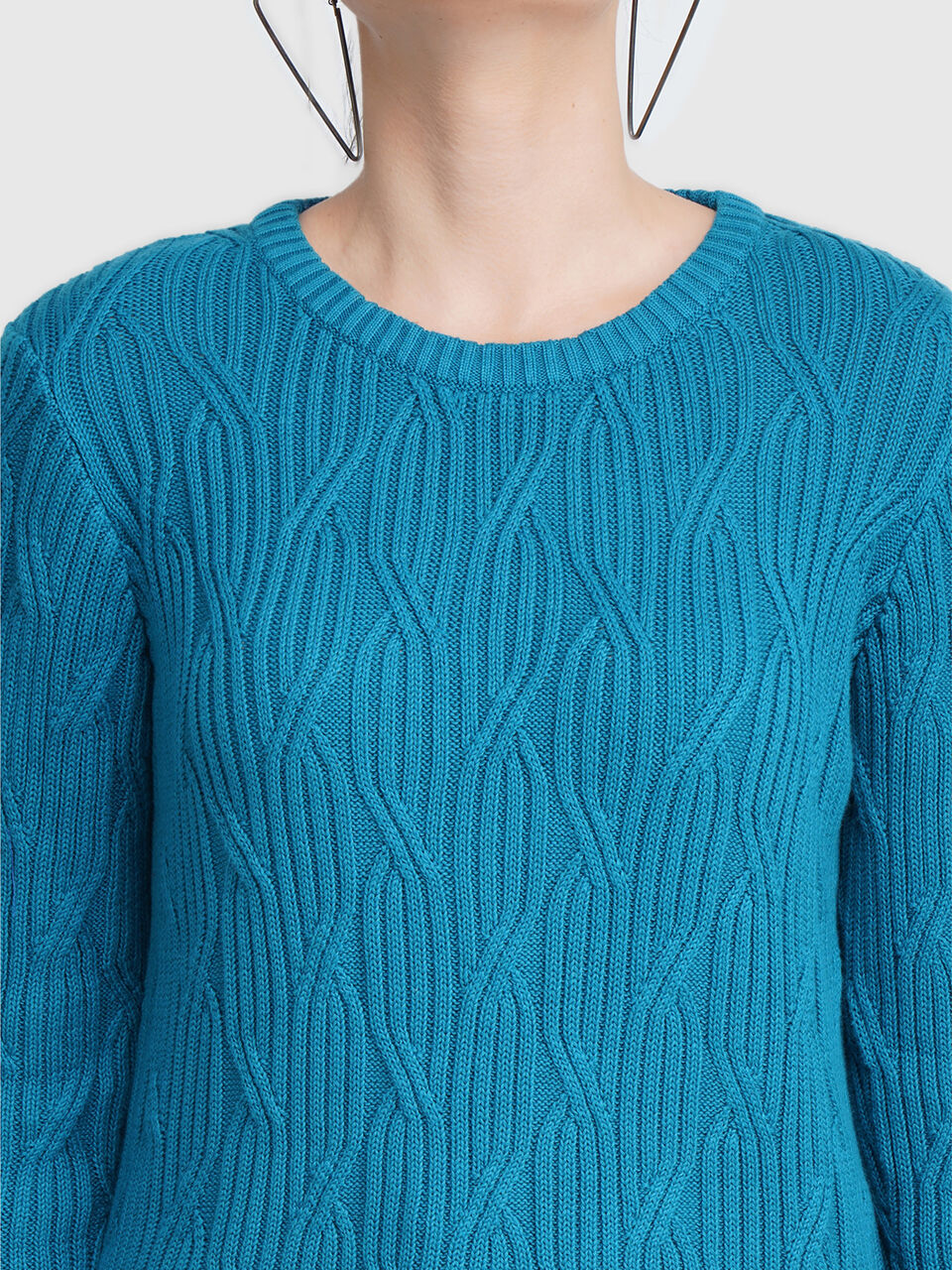 Full Sleeve Geometric Cable Structure Tricot image number null