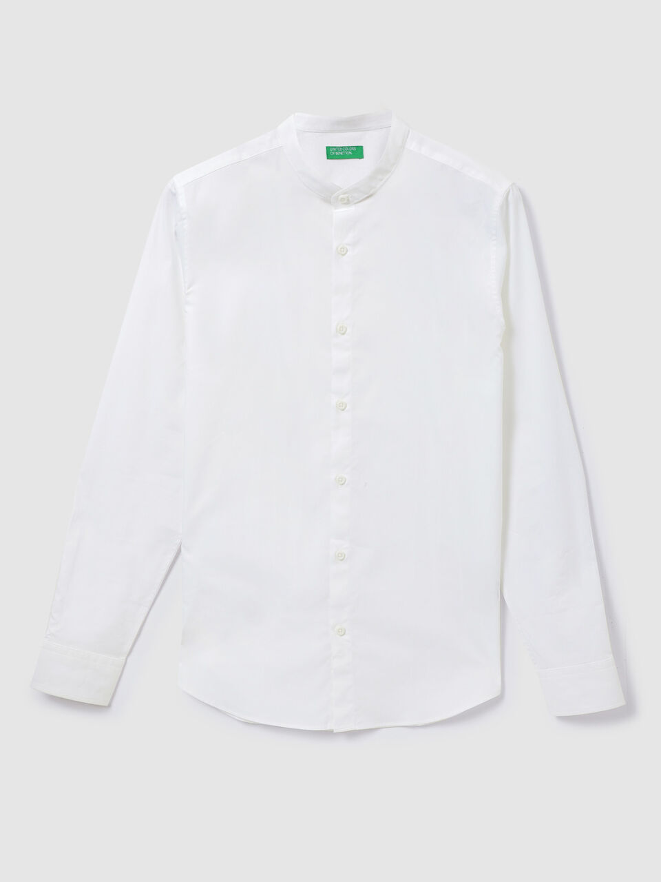 F/S POPLIN STRETCH MANDARIN COLLAR SHIRT image number 1