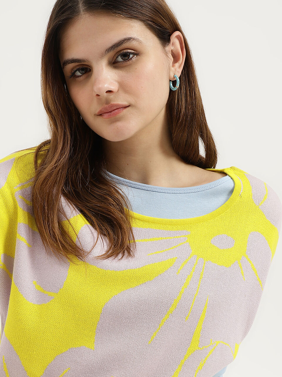 EXTD SLV FLORAL JACQUARD TRICOT image number null