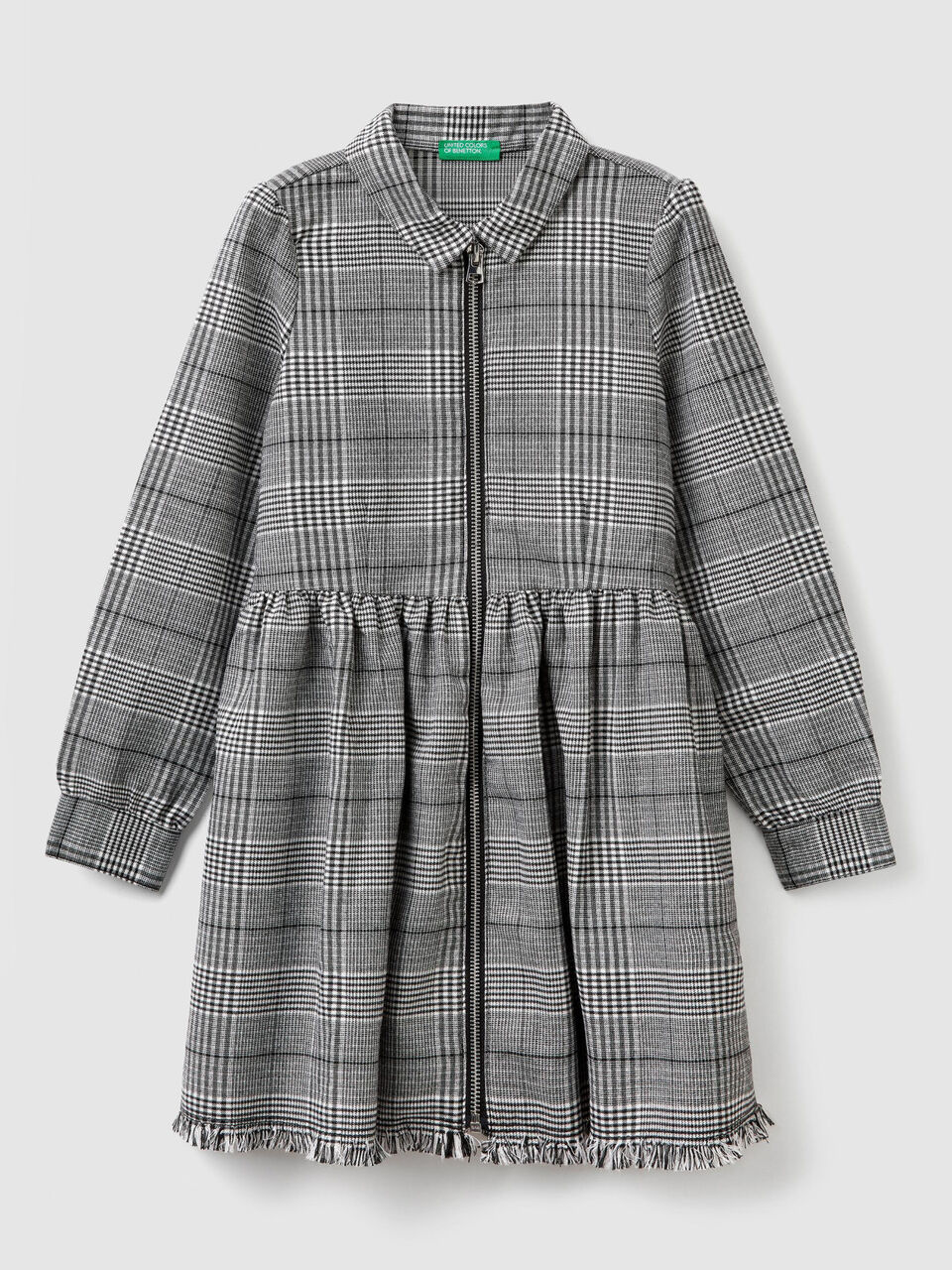 Check shirt dress with zip image number 1