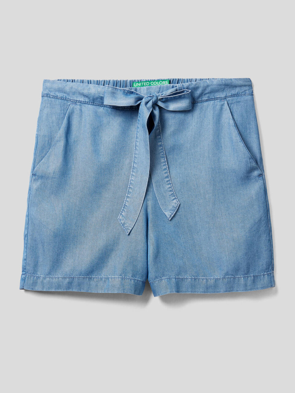 Flowy denim look shorts image number 1
