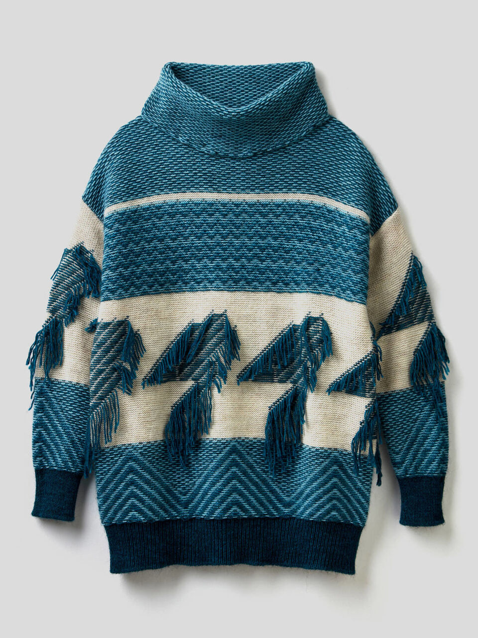 Sweater with jacquard knit image number 1