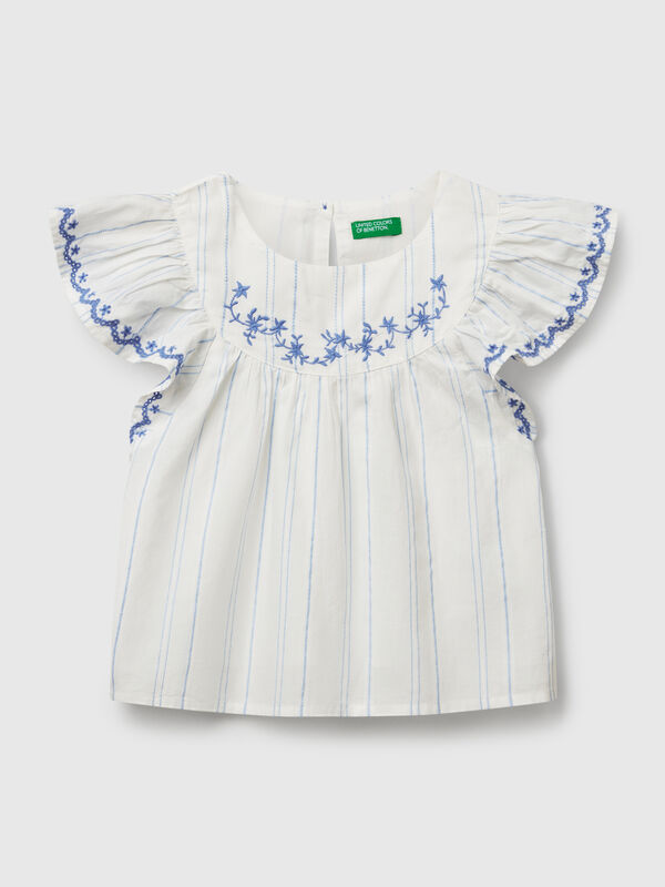 Blouse with floral embroidery Junior Girl