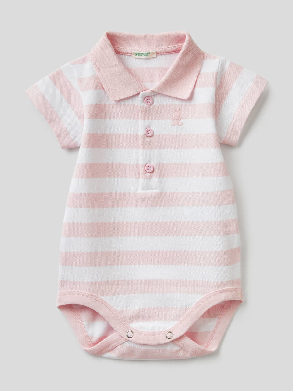 Polo bodysuit in stretch cotton image number 1