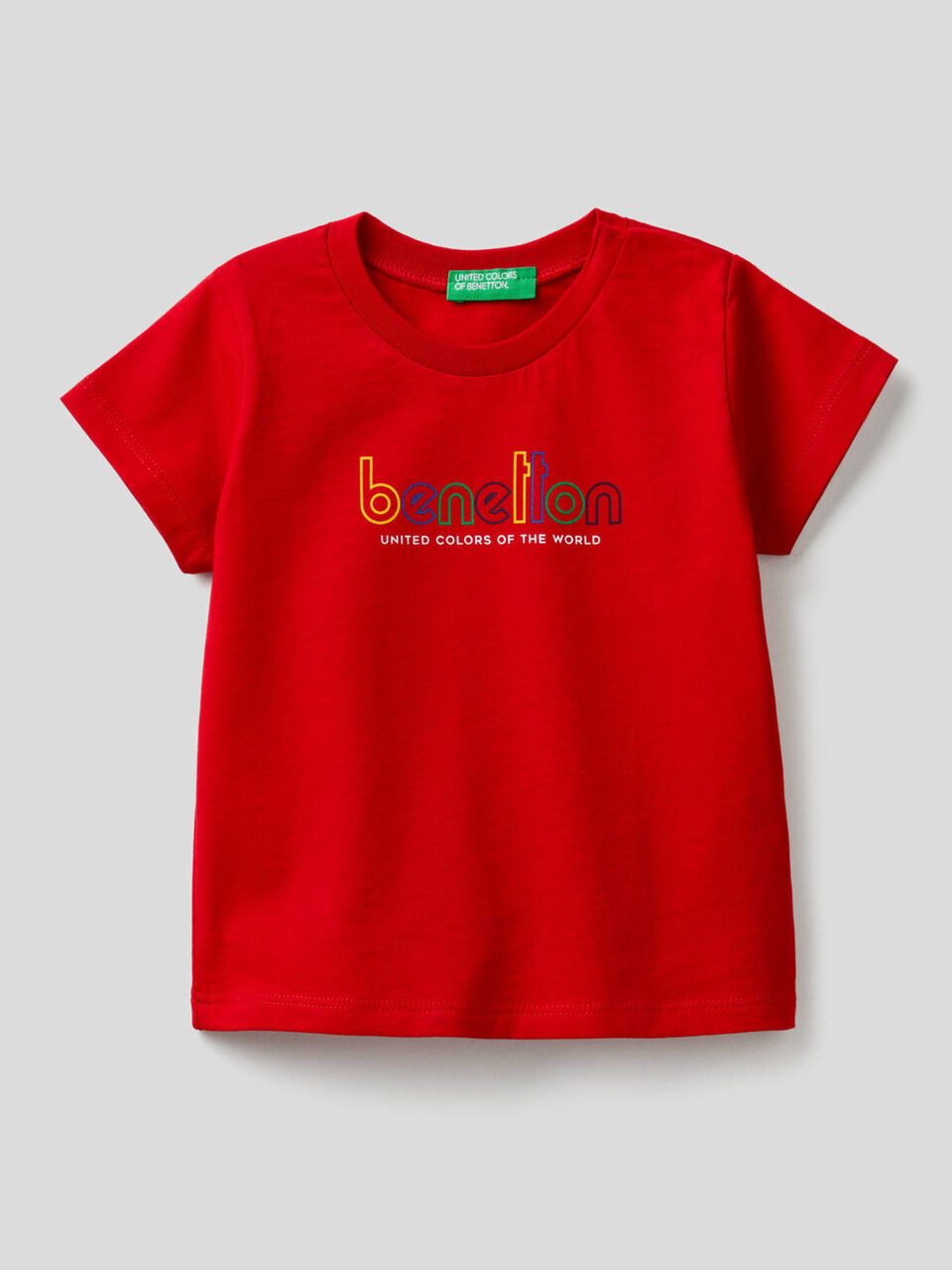 Organic cotton t-shirt with logo print image number 1