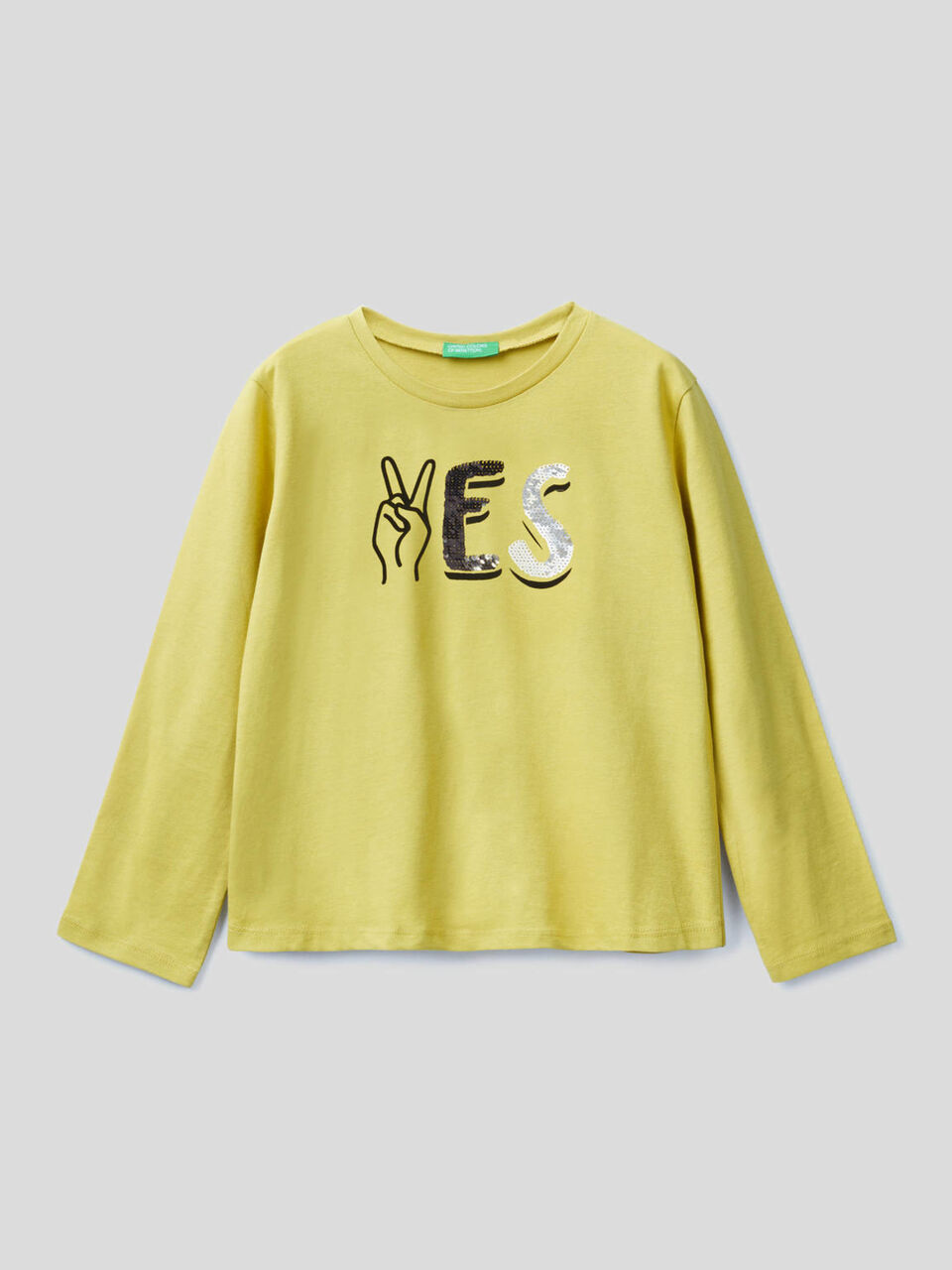 100% cotton t-shirt with sequins image number 2