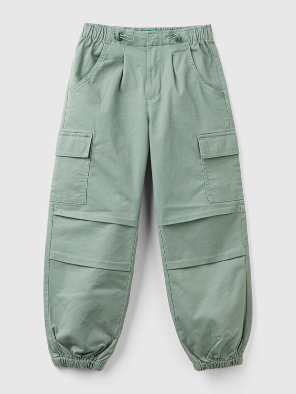 Stretch cotton cargo trousers Junior Girl