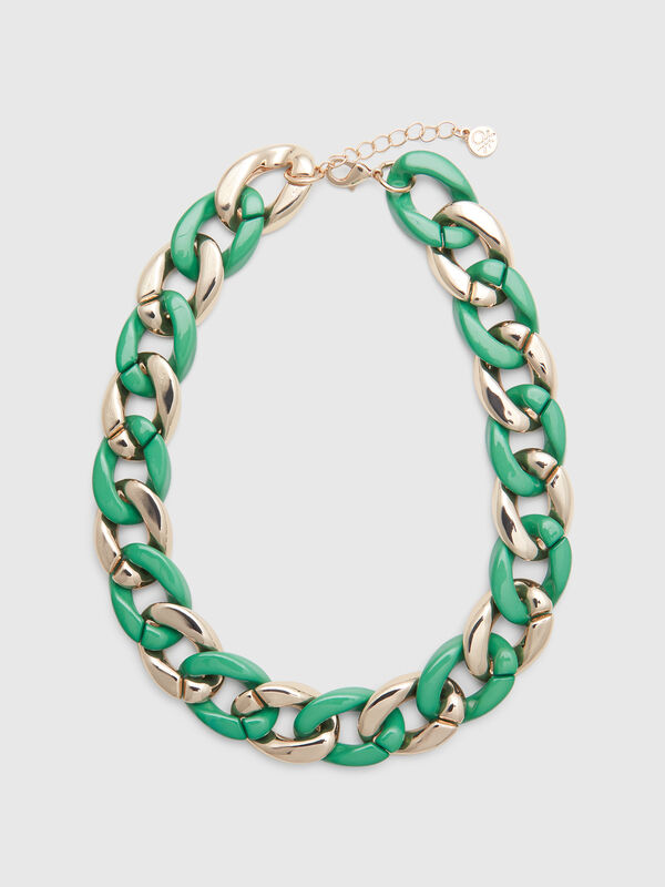Gold and green necklace Women