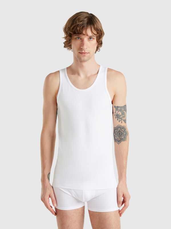 Tank top in stretch cotton Men