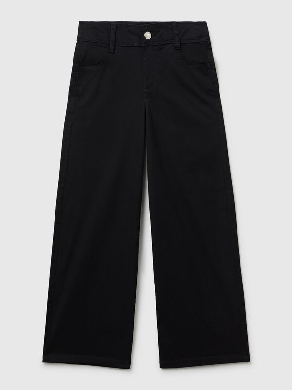 Wide trousers in stretch cotton Junior Girl