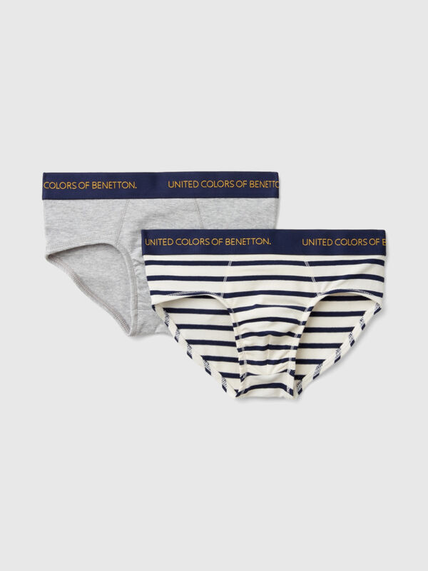 Two pairs of underwear in stretch organic cotton Junior Boy