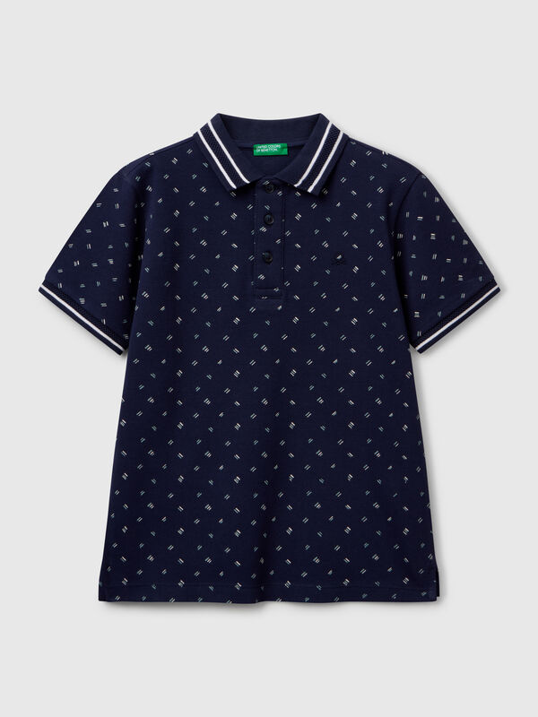 Micro patterned polo shirt in pure cotton Junior Boy
