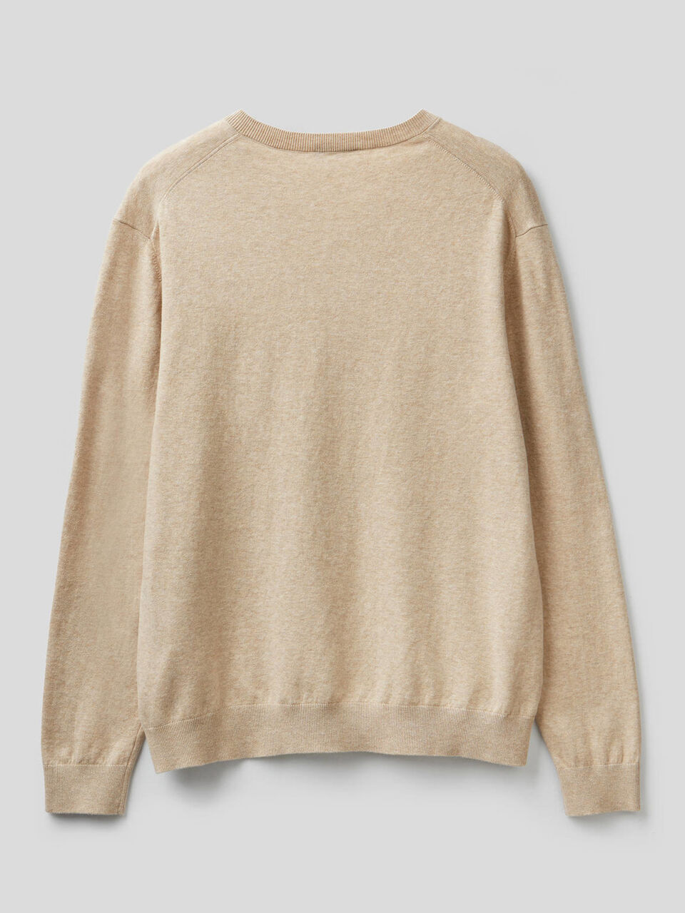 V-neck sweater in cotton blend image number 2