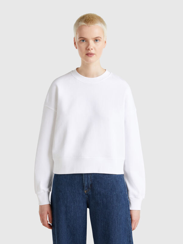 100% cotton sweatshirt with logo print Women