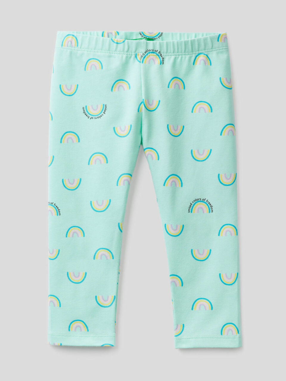 Printed leggings in stretch cotton image number 1