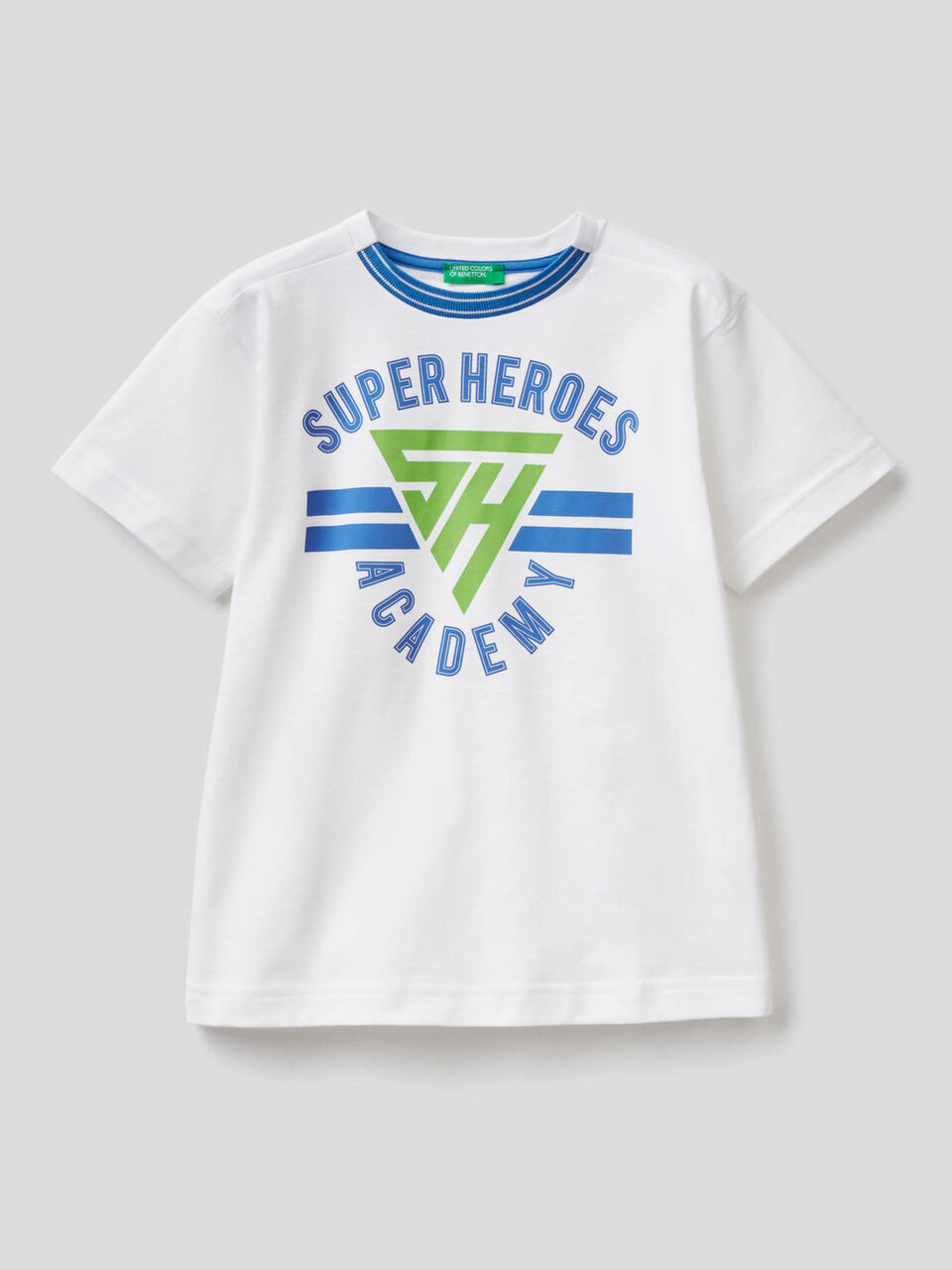 T-shirt with two-tone crew neck image number 1