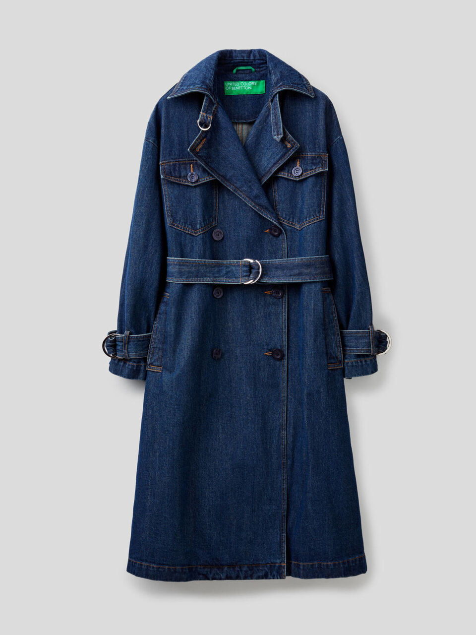 Denim trench coat image number 1