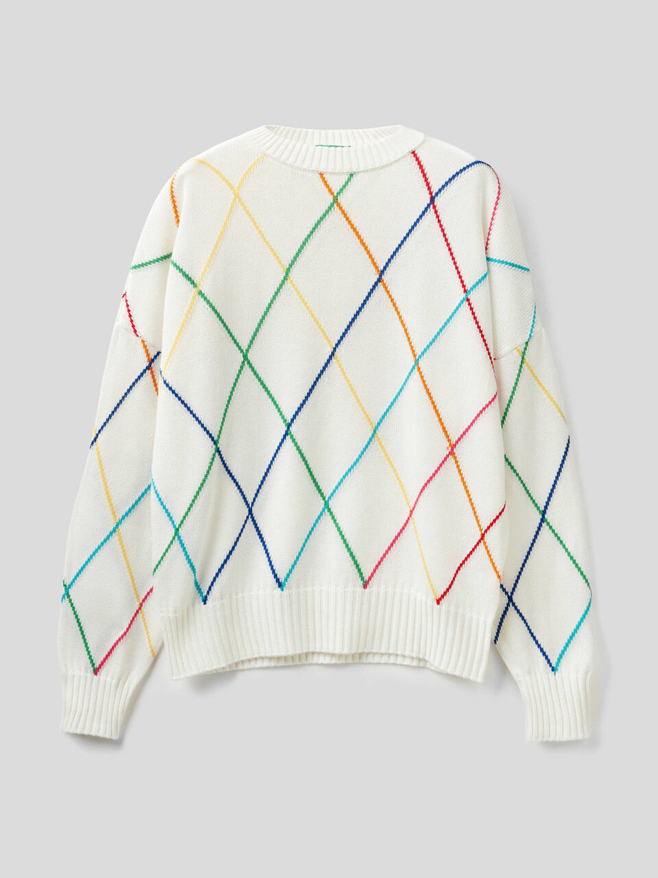 Sweater with multicolor diamonds image number 1