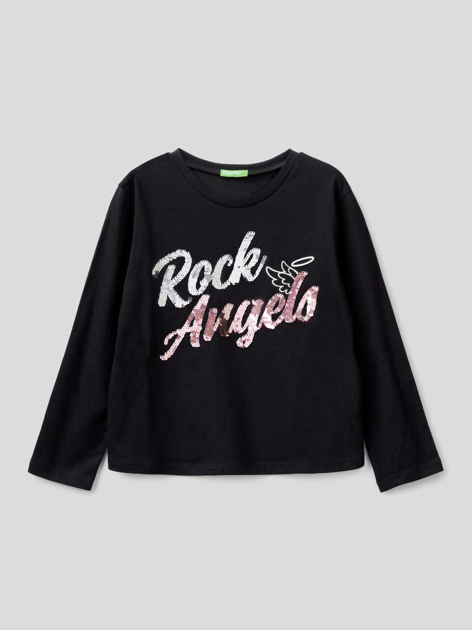 100% cotton t-shirt with sequins image number 1